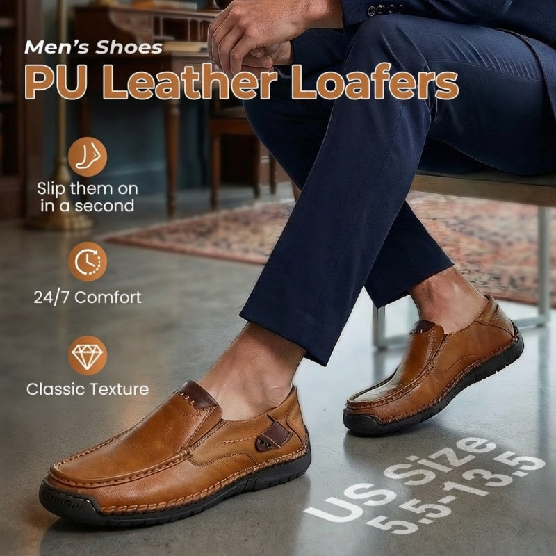 π 60% OFF! π Classic Menβs Slip-On Leather Shoes β Premium Calfskin, All-Day Comfort & Effortless Style
