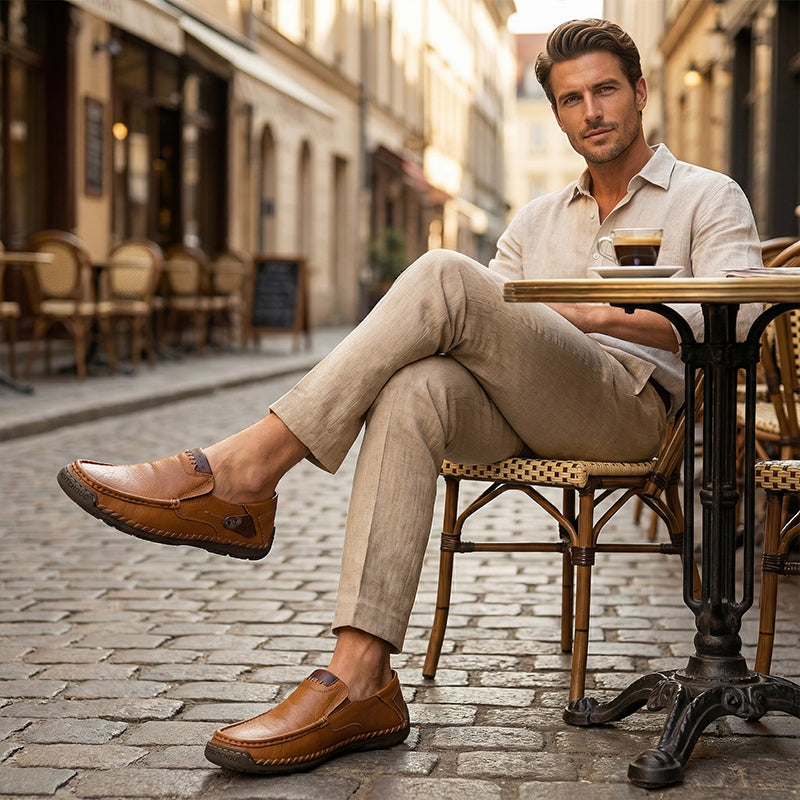 π 60% OFF! π Classic Menβs Slip-On Leather Shoes β Premium Calfskin, All-Day Comfort & Effortless Style