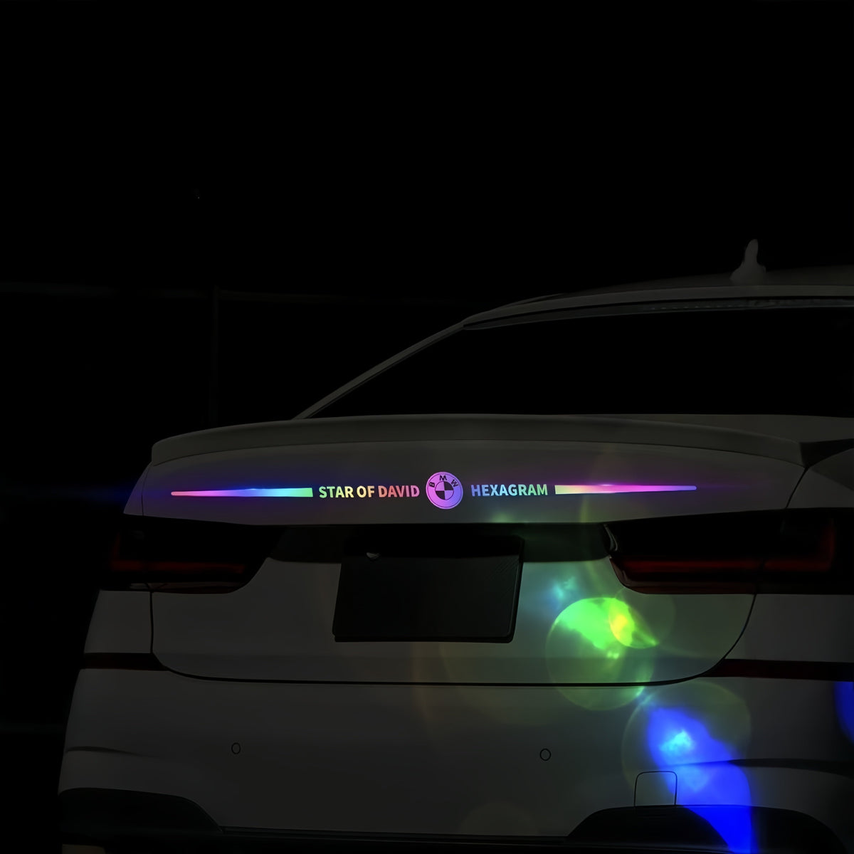 Car logo colorful stickers, car color-changing laser reflective car stickers, personalized A-pillar car door and hood stickers.