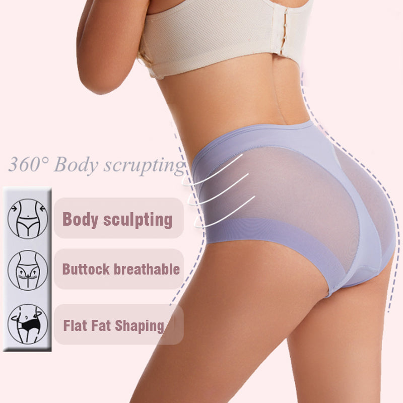 🎁(4 pieces) Buy 1 get 3 free ⏳High Waist Ice Silk Seamless Shaping Briefs