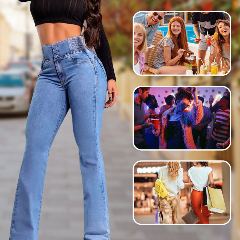 ๐ 60% OFF NOW! ๐ Womenโs Stretch Flare Jeans โ High Waist, Body-Hugging Fit & Retro Style โจ