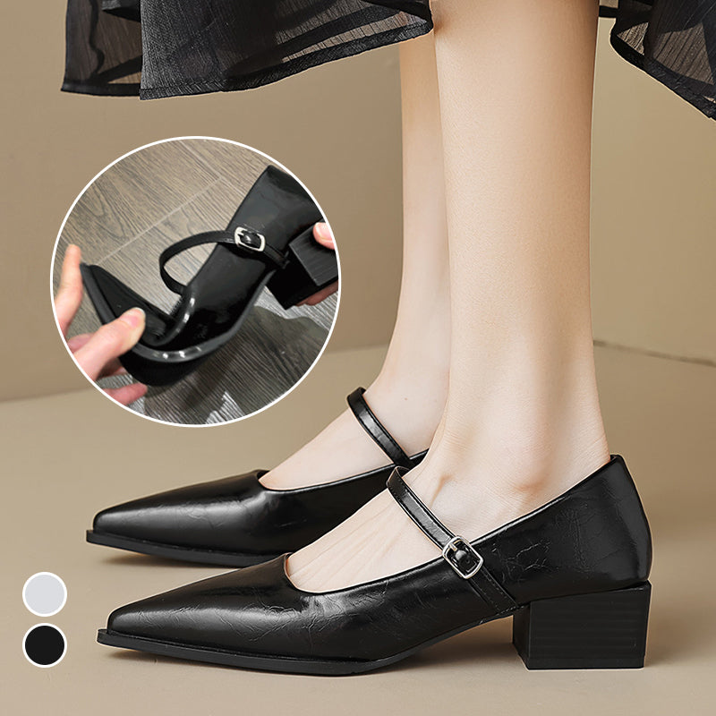 Women's Elegant Pointed Toe Square Heel Sandals
