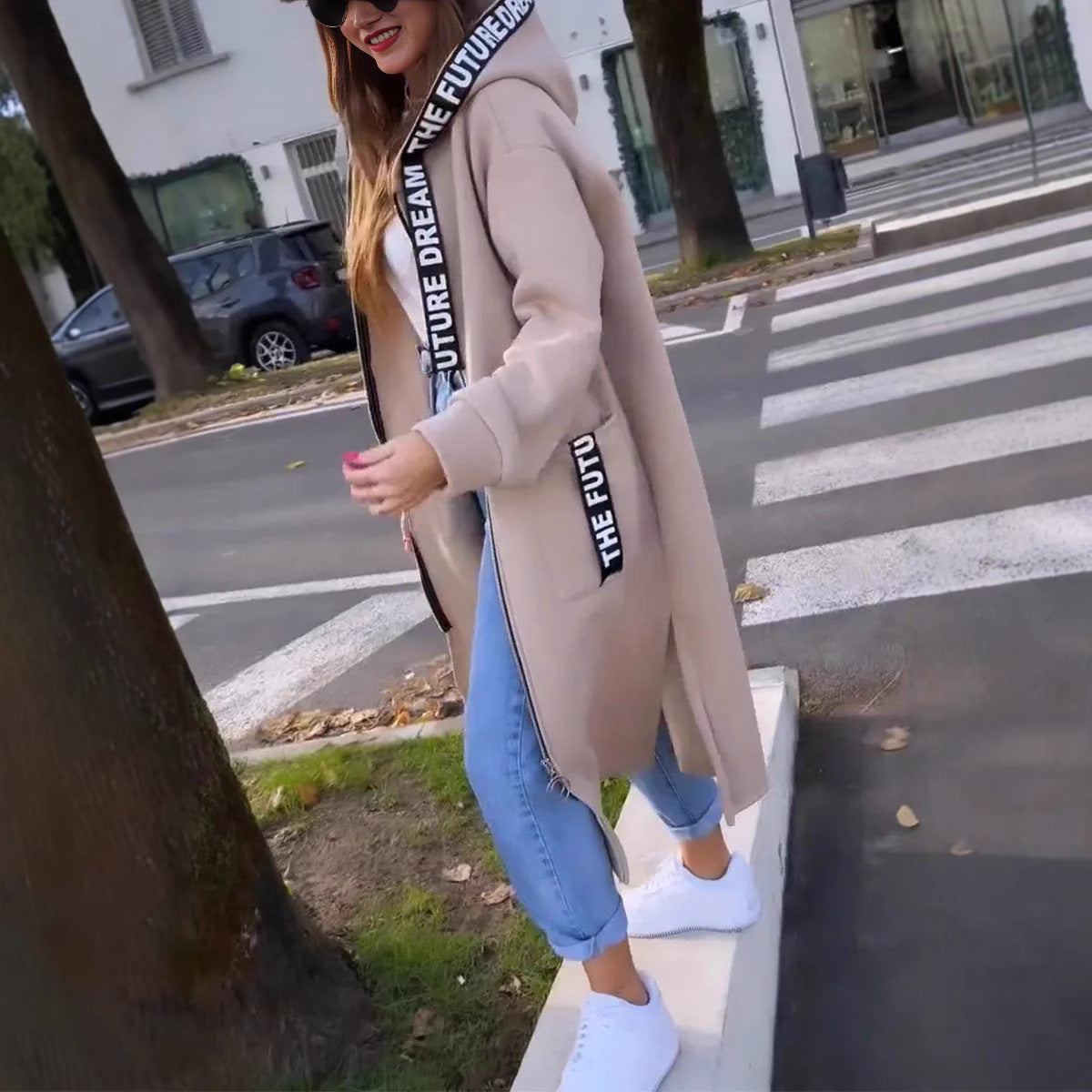 Women's Hooded Long Sweatshirt