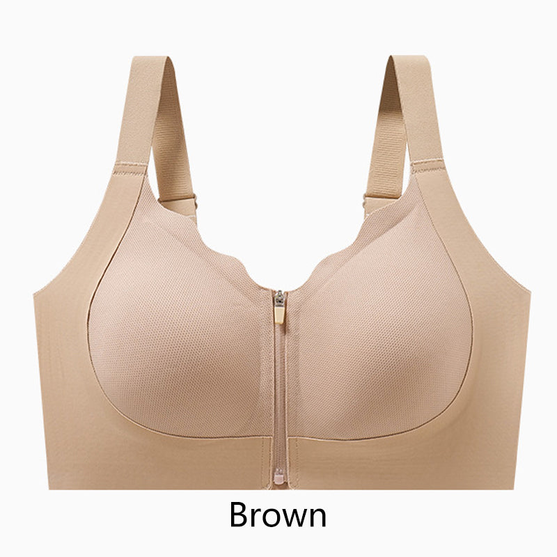 Women's Comfortable Seamless Zip Front Closure Bra