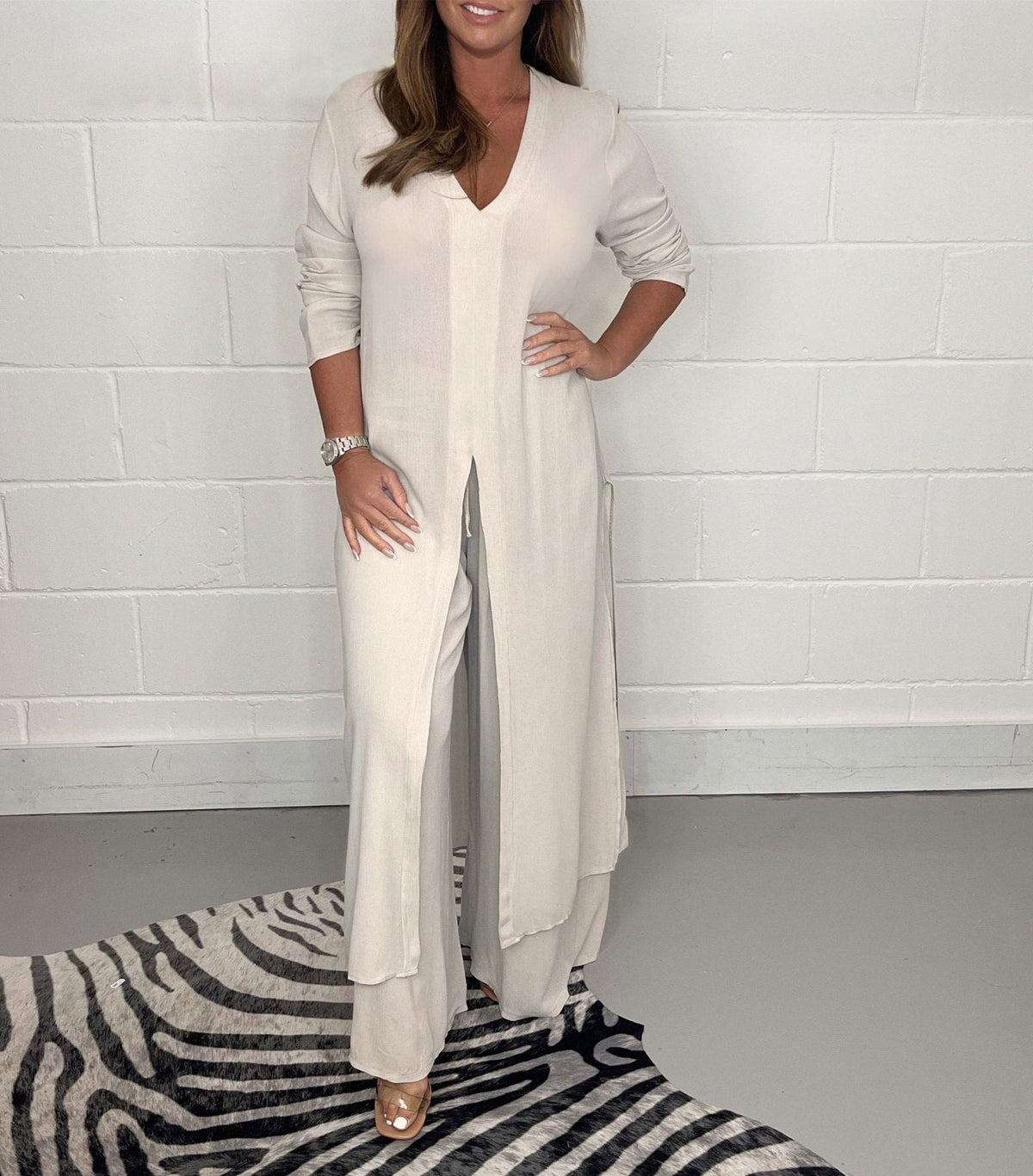 💃Spring Sale ⏳Two Piece Casual Long Top and Casual Trousers😍