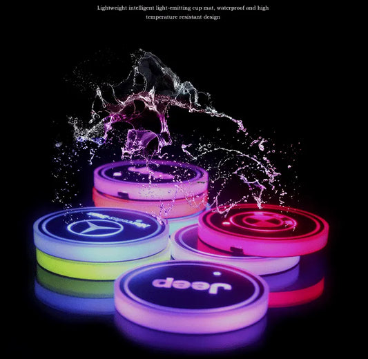 Hot Sale 🎁50% OFF 🎁7 Colors Led Car Logo Cup Lights up Holder(1 pair)